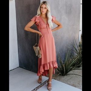 Beauty Sleep High Low Maxi Dress - Dusty Rose